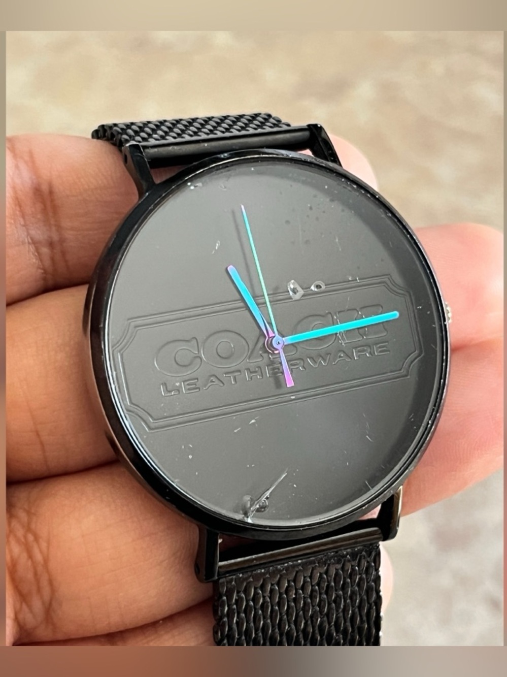 Coach Men's Charles Model Black Color Mesh Stainless Steel Bracelet Watch - Picture 6 of 11